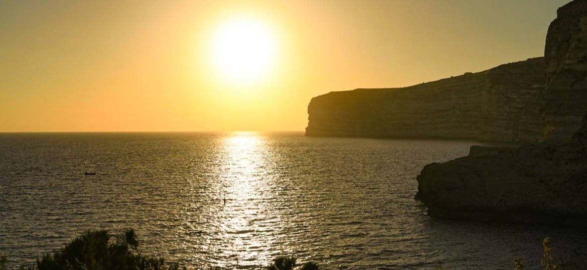 Beautiful sunset at Xlendi Bay